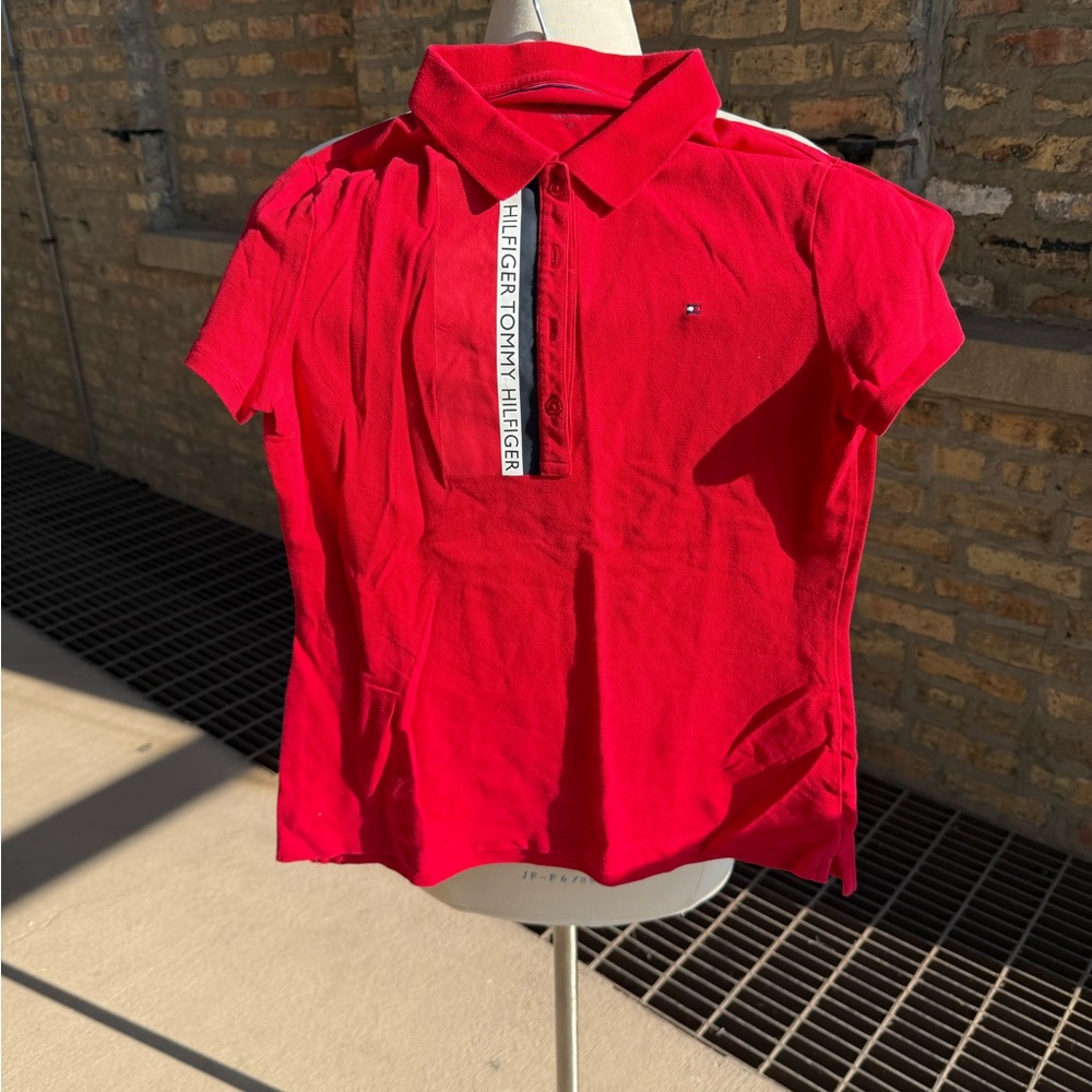 Tommy Hilfiger Women's Red Button Down Shirt